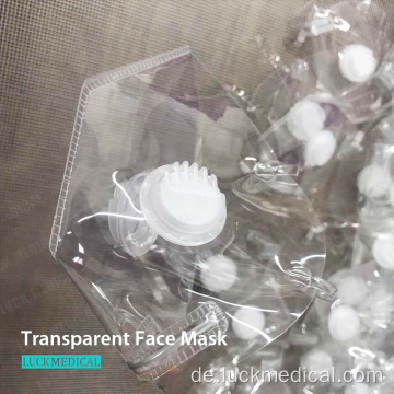 Transparente Kunststoff -Gesichtsmaske mit Doppelventilen